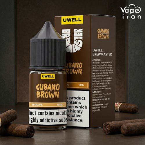 سالت نیکوتین سیگار برگ کوبایی یوول Uwell Cubano Brown 10ml