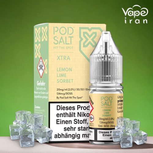 Podsalt-Lemon-Lime-Sorbet-ice-Saltnic جویس سالت پادسالت لیمو، مرکبات و یخ PodSalt Lemon Lime Sober ice