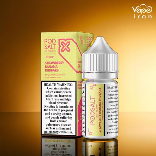 pod-salt-strawberry-banana-rhubarb-Saltnic جویس سالت پادسالت توت فرنگی، موز و ریواس PodSalt Sweet Strawberry Banana Rhubarb